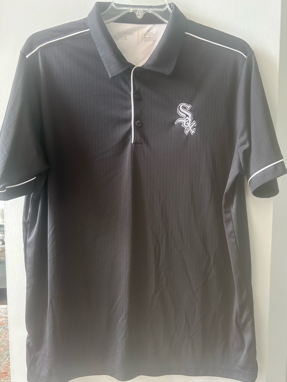 Chicago White Sox Black Performance Polo Shirt XL Antigua brand